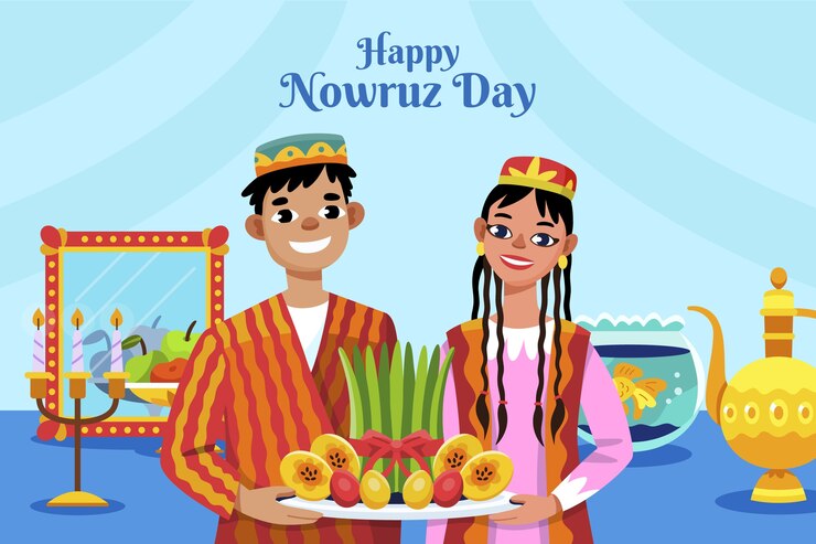  Flat nowruz illustration Premium Vector