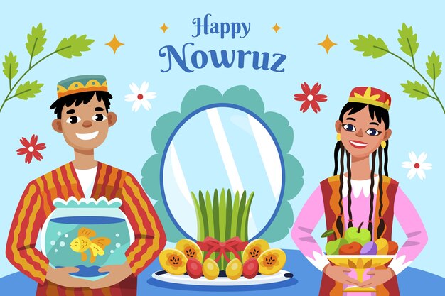 Flat nowruz illustration