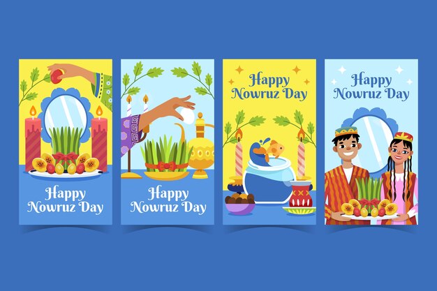 Flat nowruz instagram stories collection