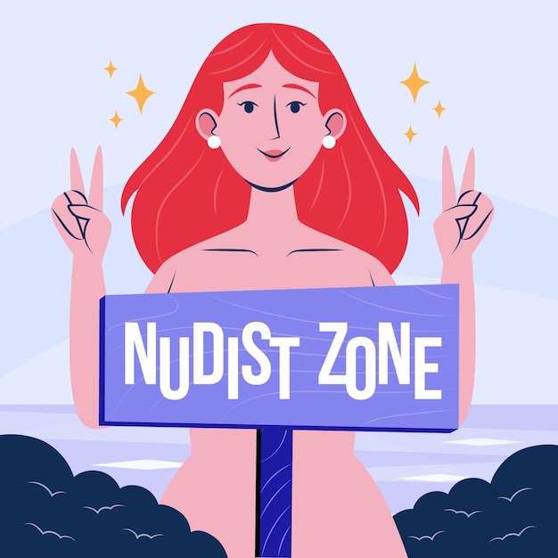 Concetto di zona nudo piatto illustrato