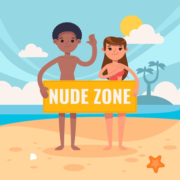 Free vector flat nude zone concept