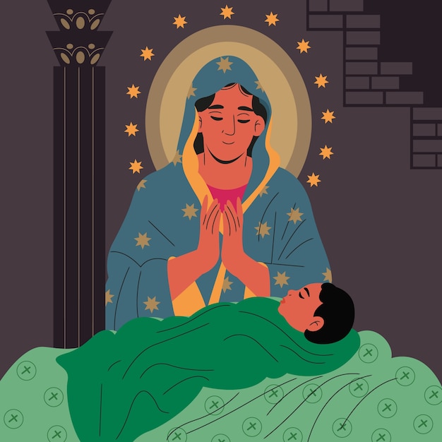 Free vector flat nuestra senora de la altagracia illustration