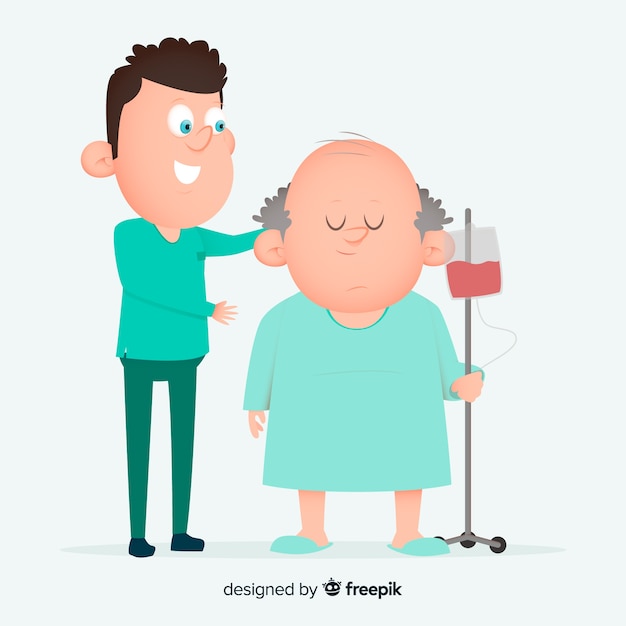 Free vector flat nurse helping patient background