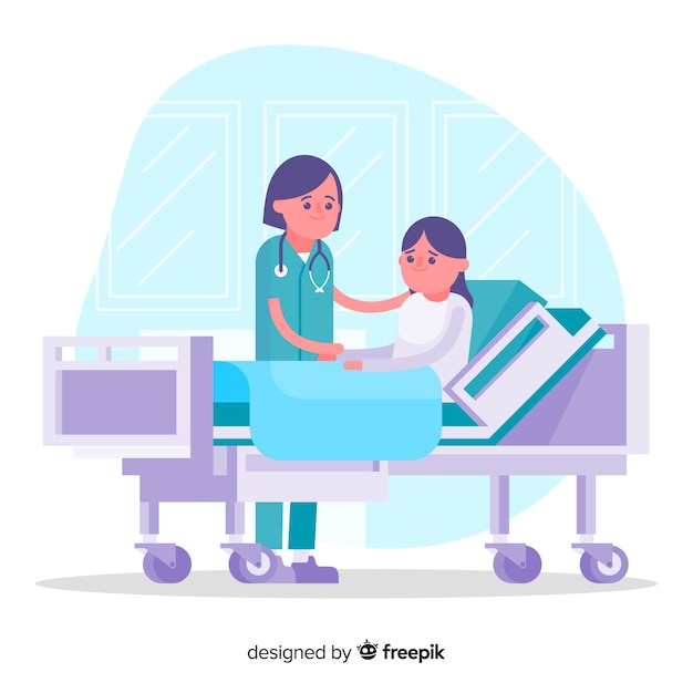 Flat nurse helping patient