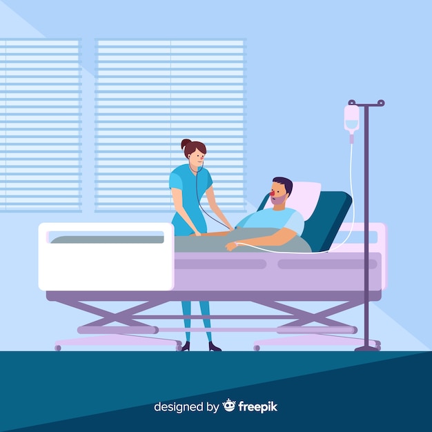 Flat nurse helping patient 