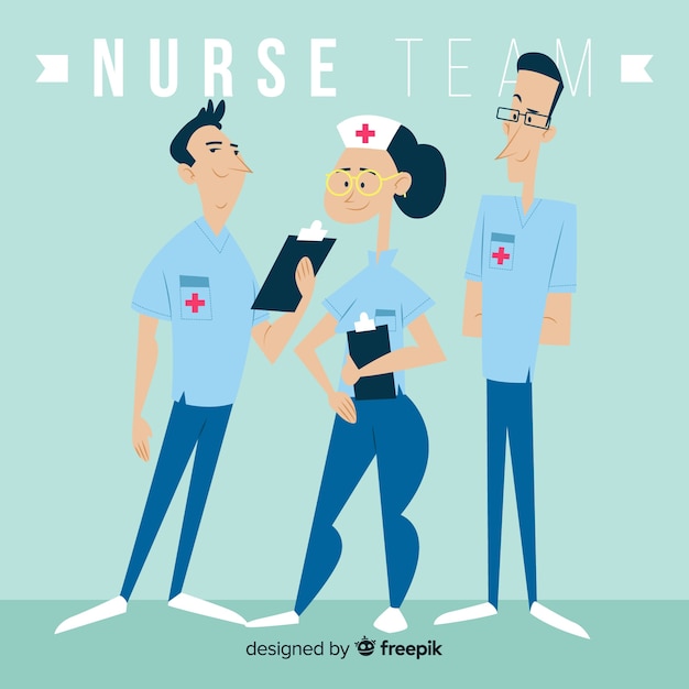 Free vector flat nurse team