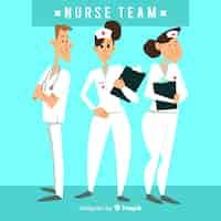 Free vector flat nurse team