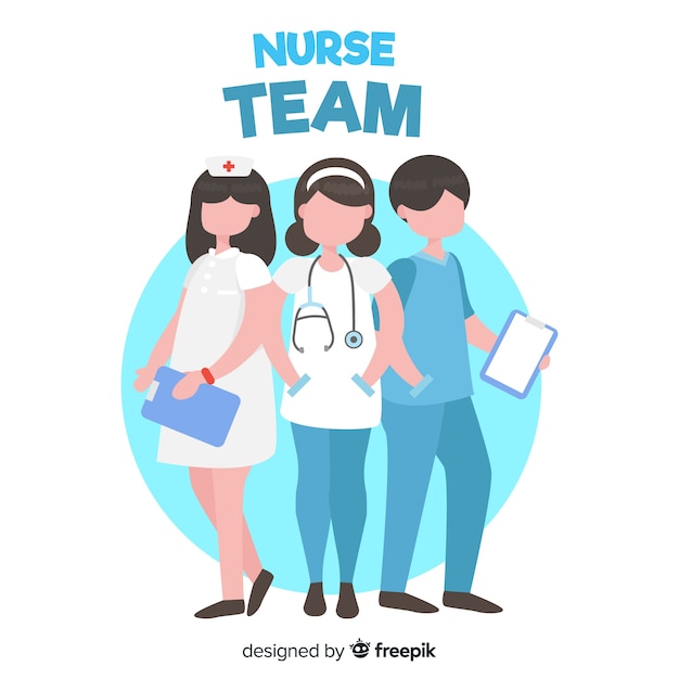 Free vector flat nurse team