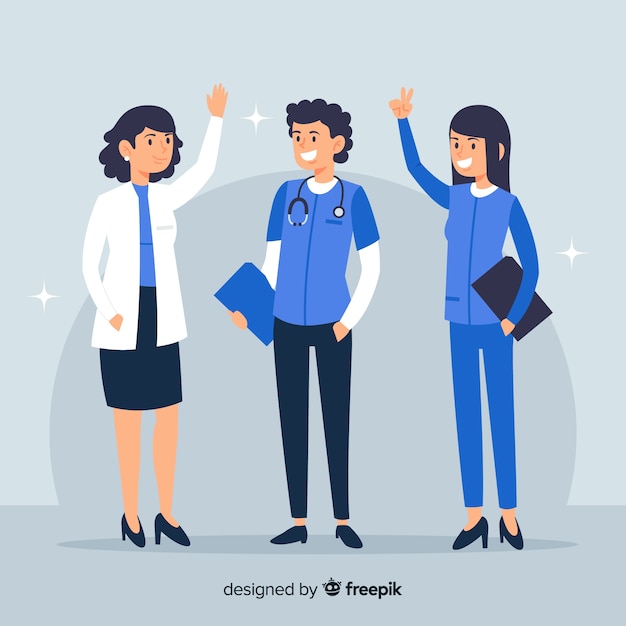 Free vector flat nurse team