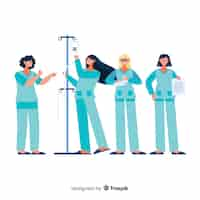 Free vector flat nurse team