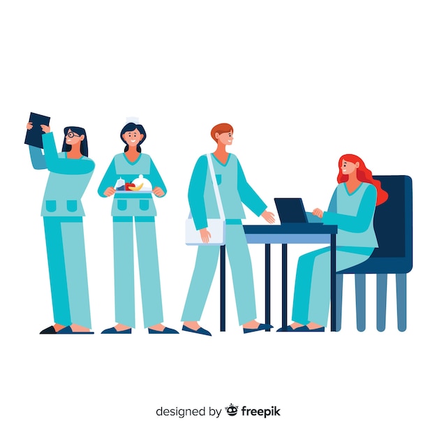 Free vector flat nurse team