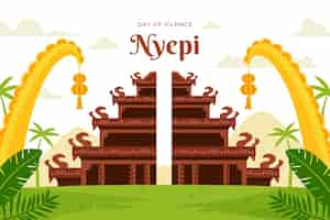 Free vector flat nyepi background