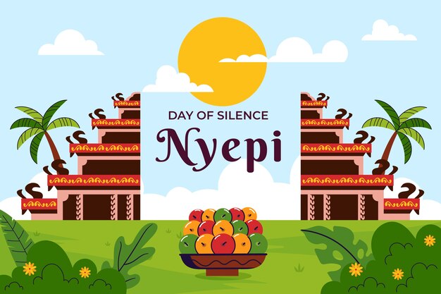 Free vector flat nyepi background