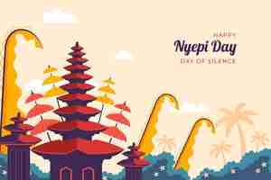 Free vector flat nyepi background