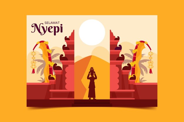 평면 nyepi 인사말 카드 서식 파일