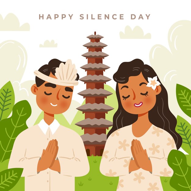 Free vector flat nyepi illustration