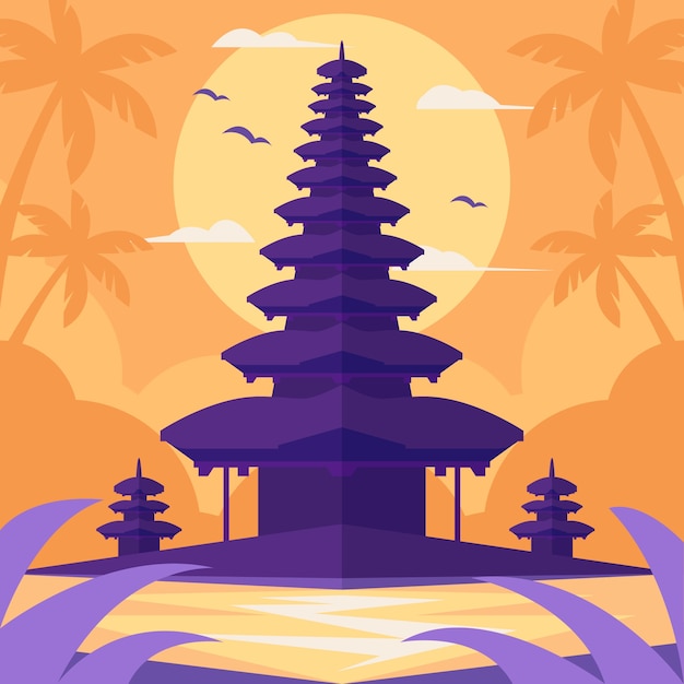 Flat nyepi illustration