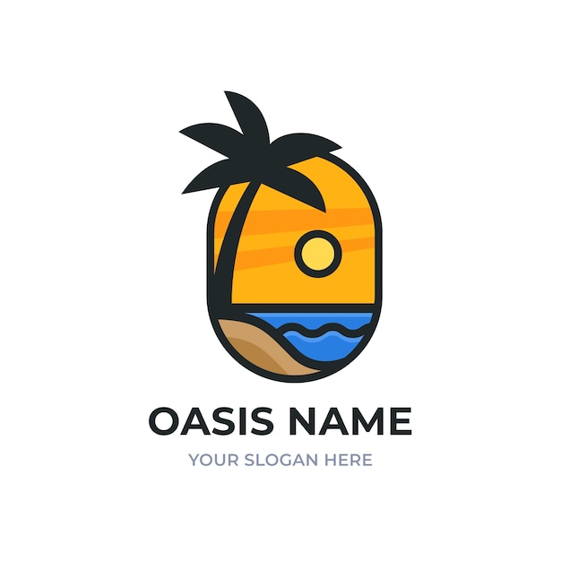 Free vector flat oasis logo template