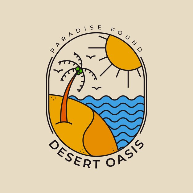 Flat oasis logo template