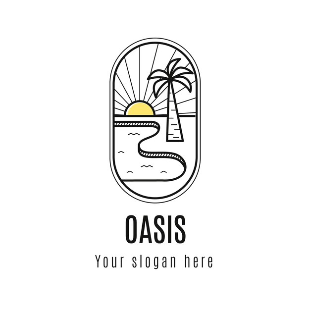 Плоский шаблон логотипа оазиса