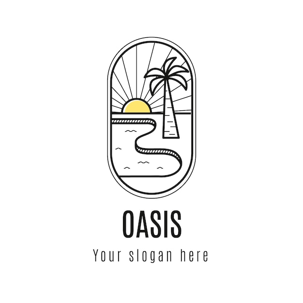 Flat oasis logo template