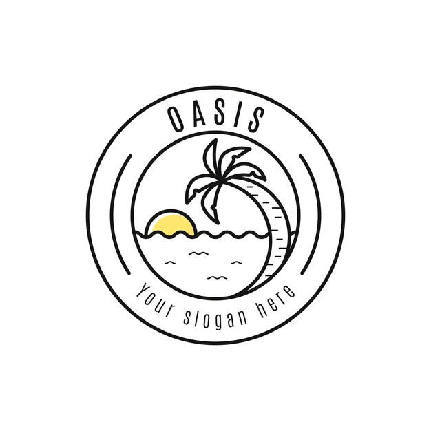 Flat oasis logo template