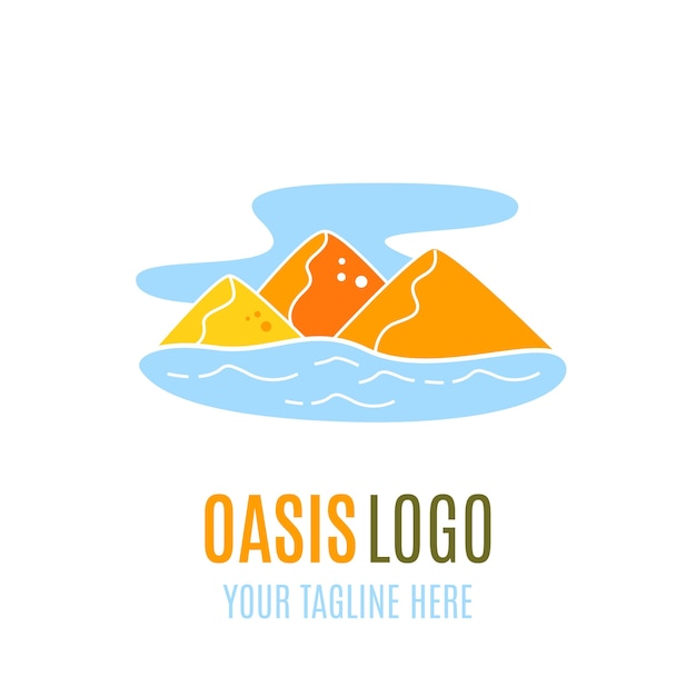 Modello di logo dell'oasi piatta