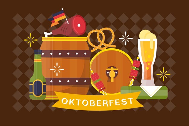 Flat oktoberfest background