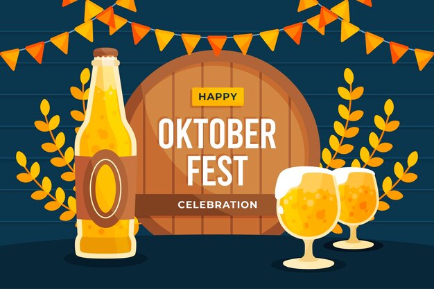 Flat oktoberfest background