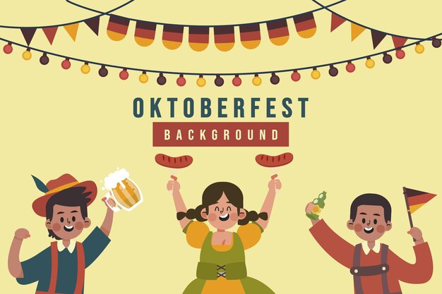 Flat oktoberfest background