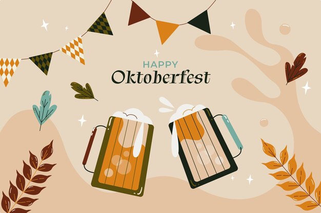 Vettore gratuito sfondo piatto più oktoberfest