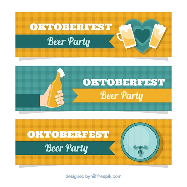 Free vector flat oktoberfest banners