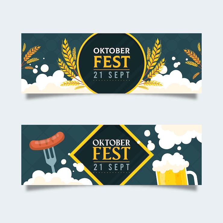 Free Vector flat oktoberfest banners