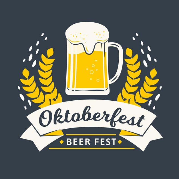 Flat oktoberfest festival concept