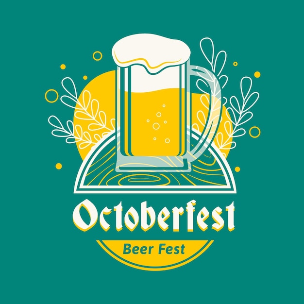 Flat oktoberfest festival concept