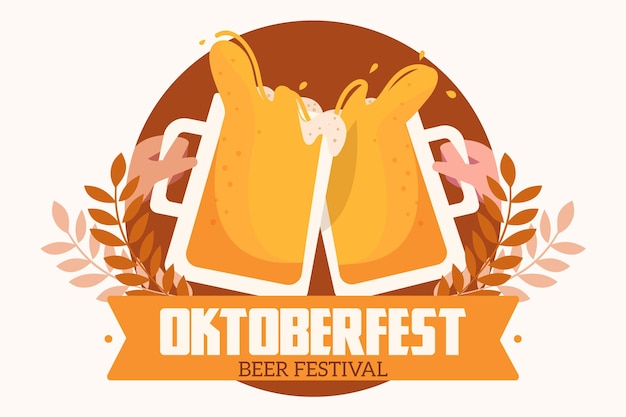 Flat oktoberfest festival concept