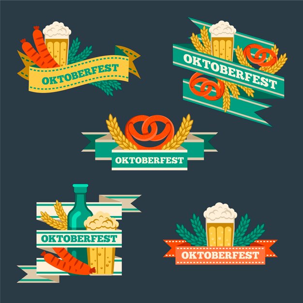 Flat oktoberfest festival ribbons