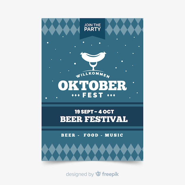 Flat oktoberfest flyer template