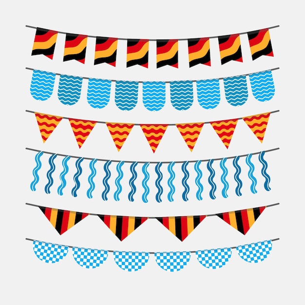 Flat oktoberfest garland collection