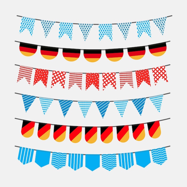 Flat oktoberfest garland collection