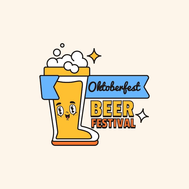 Vettore gratuito modello piatto logo oktoberfest