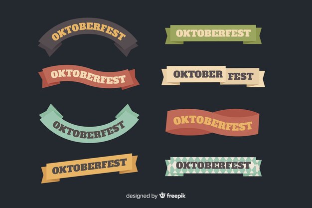 Flat oktoberfest ribbon collection