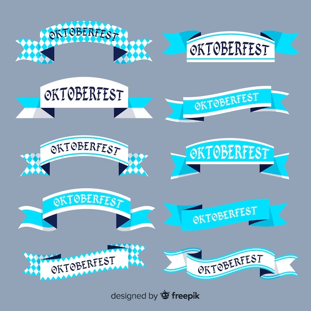 Flat oktoberfest ribbon collection