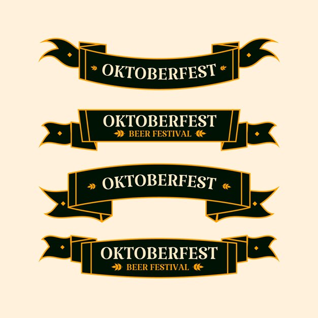 Flat oktoberfest ribbons collection