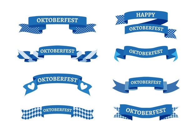 Free vector flat oktoberfest ribbons collection