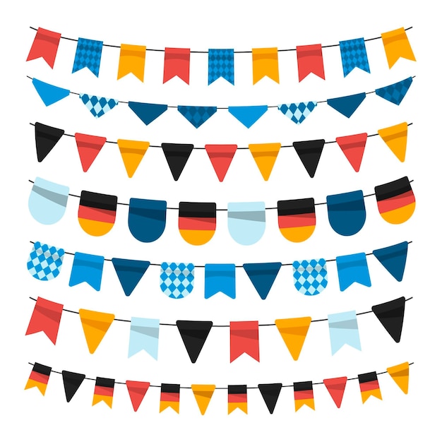 Free vector flat oktoberfest ribbons collection