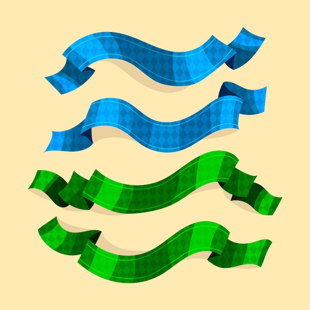 Бесплатное векторное изображение Плоская коллекция лент октоберфест