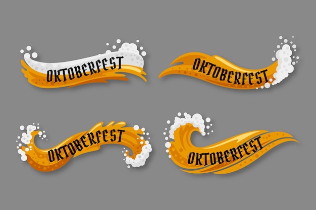 Flat oktoberfest ribbons collection