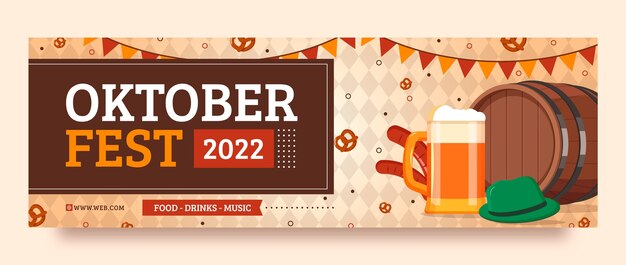 Flat oktoberfest twitter header template