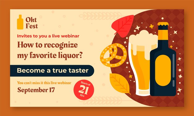 Free vector flat oktoberfest webinar template